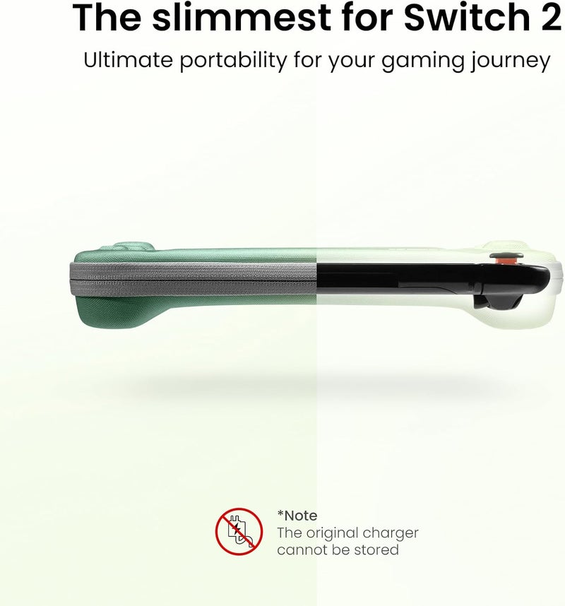 Tomtoc Slim Carrying Case for Nintendo Switch 2 Model 2025, Odorless Felt Protective Hard Shell with 12 Game Card Slots, Portable Travel Storage Case with Original Patent and Military Grade Protection - Image 3